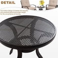 thumbnail image 6 of Walsunny 4 Pieces Outdoor Metal Patio Furniture Conversation Sets with 2 Chairs, All-Weather Bistro Conversation Loveseat, 1 Metal Coffee Table and Plush Cushions, Khaki, 6 of 10