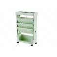 thumbnail image 1 of LNGOOR 1pc Movable Bookshelf  Large Capacity Book Storage Rack  Office Desk File Organizer With Wheels  Multi-Layer Rotatable Removable Plastic Practical Rolling Organization Shelf, 1 of 1