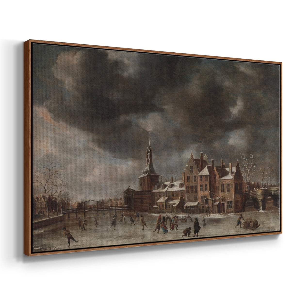 Vintage Landscape-CCCLXXXVIII By Wexford Home Framed in Walnut Wood Gallery Wrapped Canvas 25 in. x 37 in.