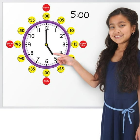 Really Good Stuff Clock Face with Movable Hands Magnets Set