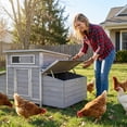 thumbnail image 5 of Aukfa Large Chicken Coop Wooden 6 Nesting Boxes Chicken Cage for Outdoor, Backyard, Gray, 5 of 9