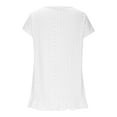 thumbnail image 4 of Tsesme Women's V-Neck Eyelet Tops Fashion Irregular Ruffle Hem Short Sleeve Shirt Summer Casual Loose T-Shirts, 4 of 6