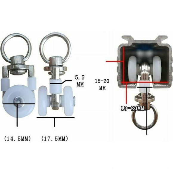 20pcs Curtain Track Rollers, Track Rollers, Curtain Rod Rollers Slides, Silent Pulley, Window Curtain Track Double Track Roller, for Windows Curtain Tracks