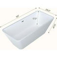 thumbnail image 2 of 59"/66" Acrylic Soaking Bathtub – Deep Freestanding Tub for Cold Plunge & Relaxation, 2 of 7