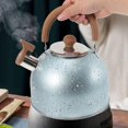 thumbnail image 4 of 4L Stainless Steel Tea Kettles, Whistling Tea Kettle Teapot with Cool Grip for Boiling Water, Coffee, Tea, Milk, Flat Bottomed for Gas Induction Cooker Boil Water, Blue, 4 of 8