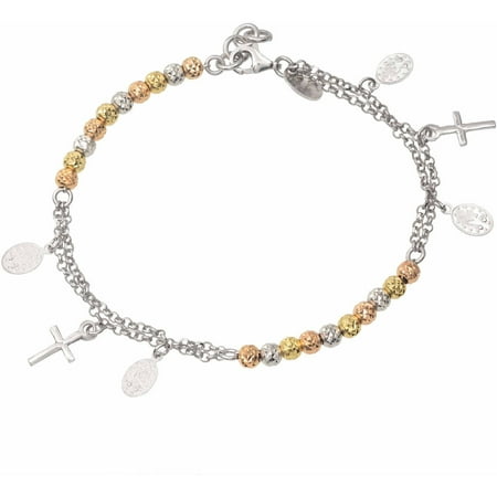 Brinley Co. Women's Sterling Silver Rosary Bracelet, 7.5