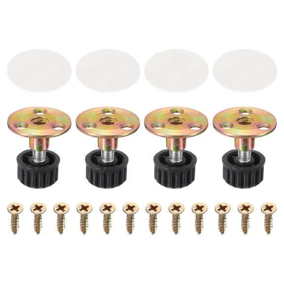 Thread Furniture Leveling Feet, 4Pcs - Adjustable Self-adhesive Screw-in Raised Base for Tables Sofas (25 x 14 MM)