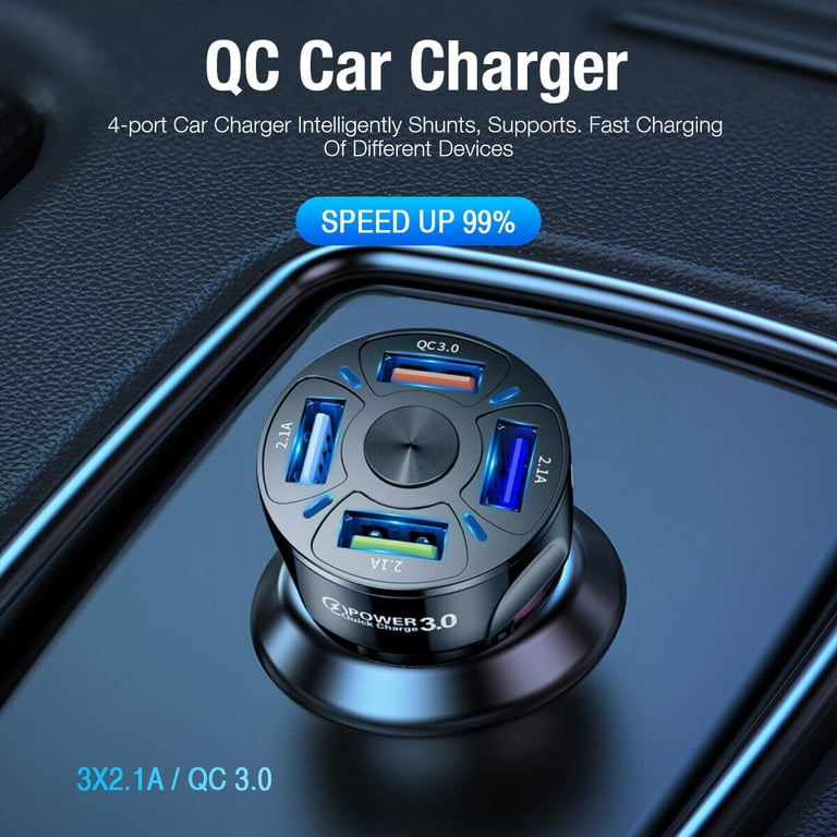 4 port usb cigarette charger 4 Port USB Fast Car Charger Cigarette Lighter Socket for Samsung Android iPhone Cell Phone Mobile
