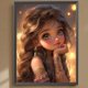 thumbnail image 3 of 5D DIY pintura de diamante con cuentas cuadradas completas, serie de personajes de niña pequeña, arte artesanal, 3 of 9