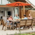 thumbnail image 3 of Sun-Ray 9 FT 32 LED Patio Solar Umbrella w/ Push Button Tilt and Crank Outdoor Umbrella, 8 Sturdy Ribs, UV Protection, Solution-Dyed Fabric, Orange, 3 of 7