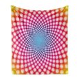 thumbnail image 1 of Psychedelic Soft Flannel Fleece Throw Blanket, Contemporary Style Dotted Pattern with Ombre Effect Optical Illusion Design, Cozy Plush for Indoor and Outdoor Use, 50" x 60", Multicolor, by Ambesonne, 1 of 6