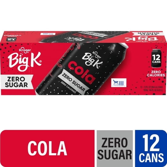 🥤 Big K Cola Oh! Zero Calorie Soda, 12 fl oz Cans, 12-Pack – Zero Sugar, Classic Cola Flavor ✨