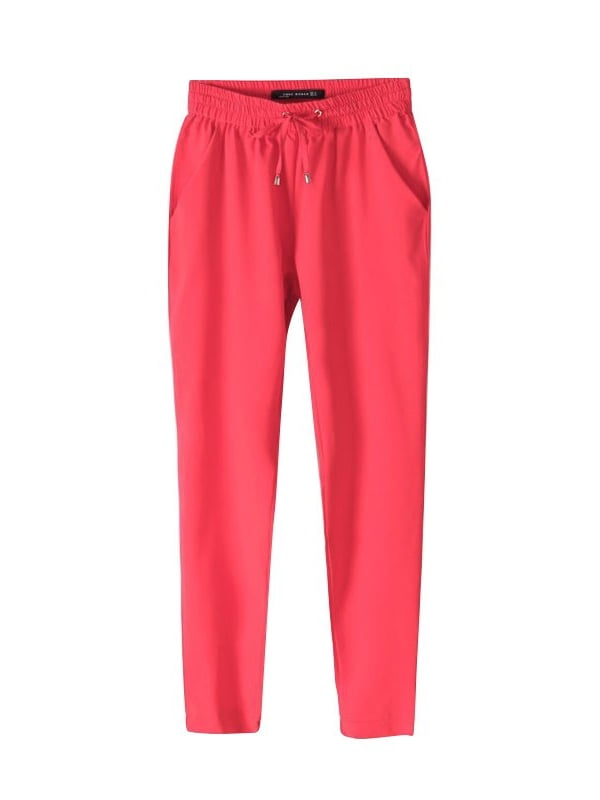 ladies red summer trousers