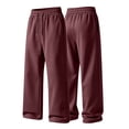 thumbnail image 2 of Straight Leg Sweatpants For Men, Men Fleece Sweatpants, Drawstring Sweatpants, Solid Color Elastic Waist Trousers For Home Relax And Short Outdoor Strolls, 2 of 8