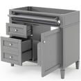 thumbnail image 4 of JERFIT 36 inch Modern Grey Bathroom Vanity with 2 Drawers & Tip-Out Tray, Solid Wood Storage Cabinet with Adjustable Shelf, No Top Sink Included, 4 of 7