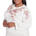 thumbnail image 4 of Alfred Dunner Womens Plus-Size Floral Embroidered Pointelle Sweater, 4 of 4