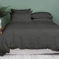thumbnail image 1 of Kamas 5 Piece Solids Solid Oversized Queen Dark Grey Duvet Cover Set 100% Egyptian Cotton 600 Thread Count with Zipper & Corner Ties Luxurious Quality, 1 of 3