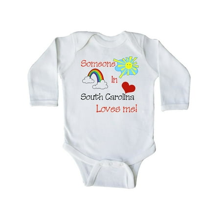 

Inktastic Someone in South Carolina loves me! Gift Baby Boy or Baby Girl Long Sleeve Bodysuit