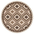 thumbnail image 4 of SAFAVIEH Veranda Johann Geometric Indoor/Outdoor Area Rug, Creme/Brown, 6'7" x 6'7" Square, 4 of 9
