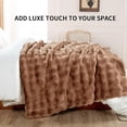 thumbnail image 3 of Home Soft Things Bubble Textured Faux Fur Throw Blanket, Cozy & Reversible, 50x60", Taupe, 3 of 12