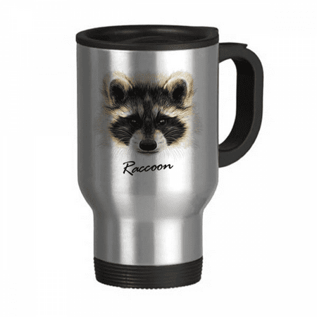 

Little Mischievous Brown Raccoon Animal Travel Mug Flip Lid Stainless Steel Cup Car Tumbler Thermos