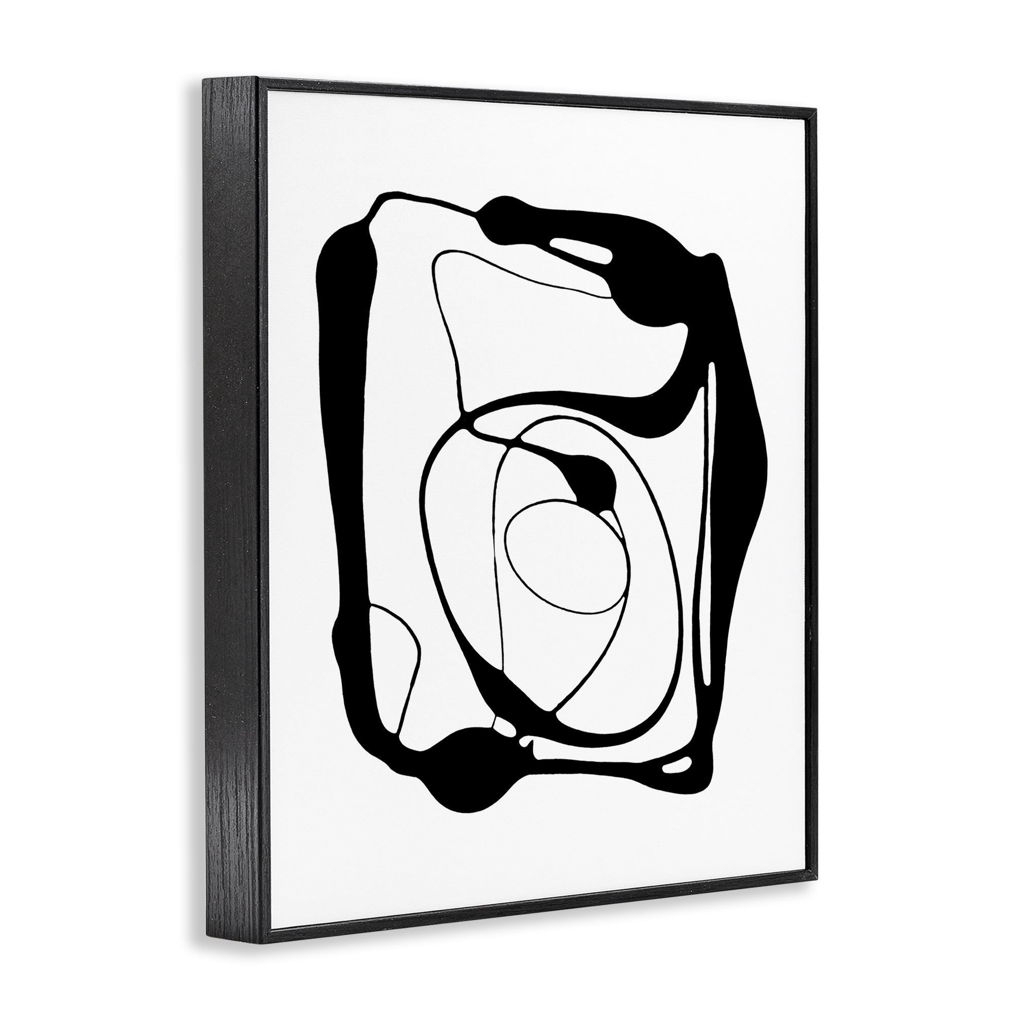 Stupell Industries Black Swirled Figure Abstract Painting Black Framed Art Print Wall Art, 11 x 14
