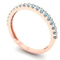 thumbnail image 2 of 0.285 ctw Wedding Band for Women - 18K Rose Gold Natural Aquamarine Stackable Eternity Ring, 2 of 6