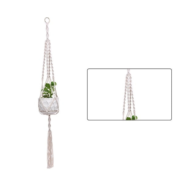 Advancent Cestas colgantes 100 hechas a mano, soporte para plantas, macramé, colgador de plantas, maceta para colgar en la pared interior, soporte para Jardín y Patio No.17 Advancent HA001777-17
