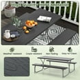 thumbnail image 6 of Costway 72" Built-in Umbrella Hole HDPE, Meta Picnic Table with 2 Benches, Black, 6 of 10