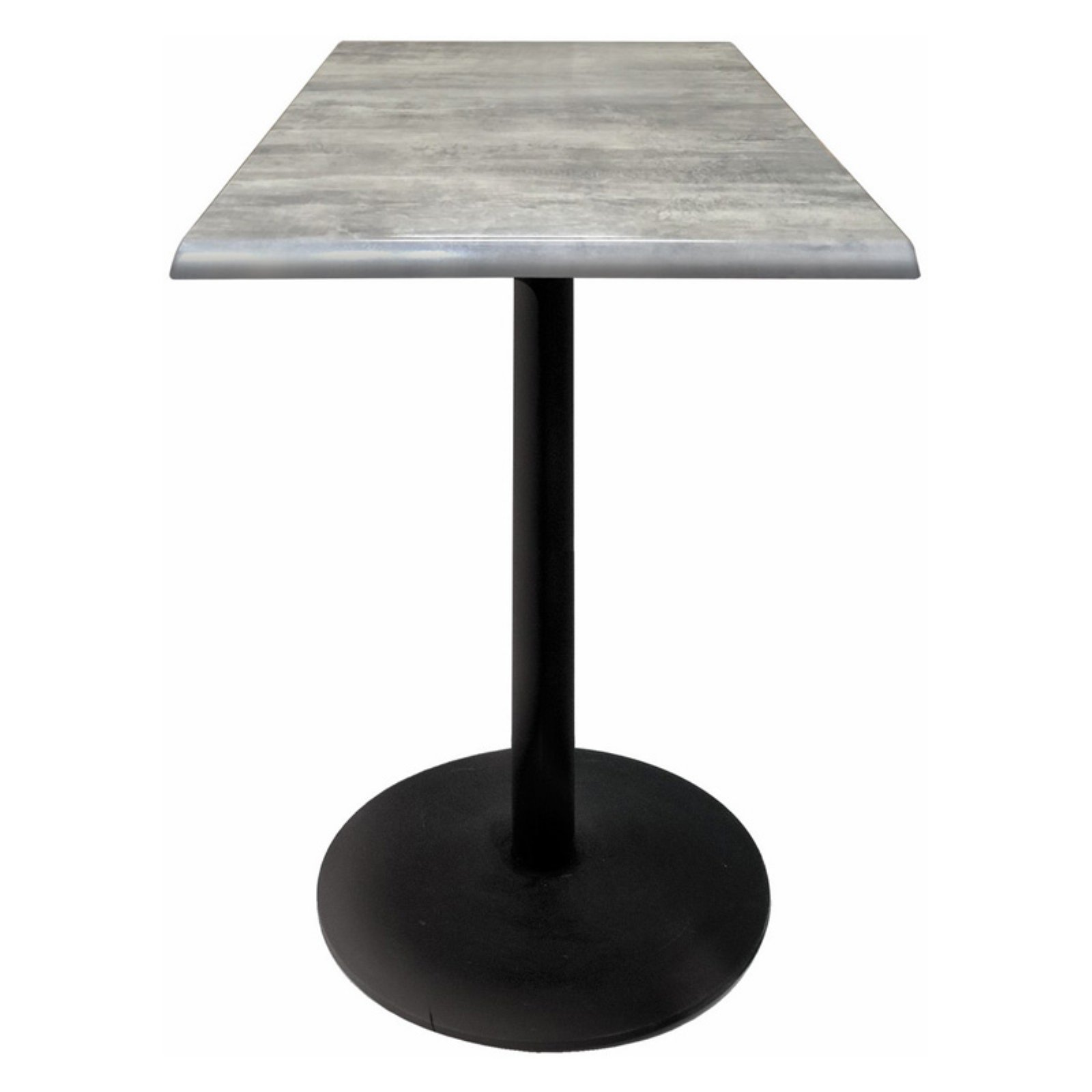 Indoor/Outdoor 30" Tall OD214 Black Table Base with 22" Diameter Foot and 36" x 36" Square Indoor/Outdoor Rustic Top by the Holland Bar Stool Co. - image 2 of 5