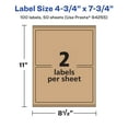 thumbnail image 6 of Avery Kraft Brown Rectangle Labels, 4.75" x 7.75", 100 Labels, 6 of 9