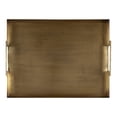 thumbnail image 4 of Kate and Laurel Myo Transitional Metal Rectangle Tray, 17 x 13, Brass, Modern Glam Rectangular Decorative Serving Tray with Handles for Storage, Display, and Decor, 4 of 8