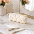 thumbnail image 5 of Dvumao Pencil Case Cute Quilted Soft Puffy Pen Bag Portable Zipper Stationery Pouch Makeup Cosmetic Office Nylon 7.48 x 2.95 x 2.95 Inch, 5 of 6