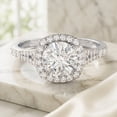 thumbnail image 3 of Rosec Jewels Lab Grown Diamond Engagement Ring 2 Carat - IGI Certified - E-VS1 Quality Diamond Halo Ring with Split Shank, 18K White Gold, US 5.00, 3 of 7