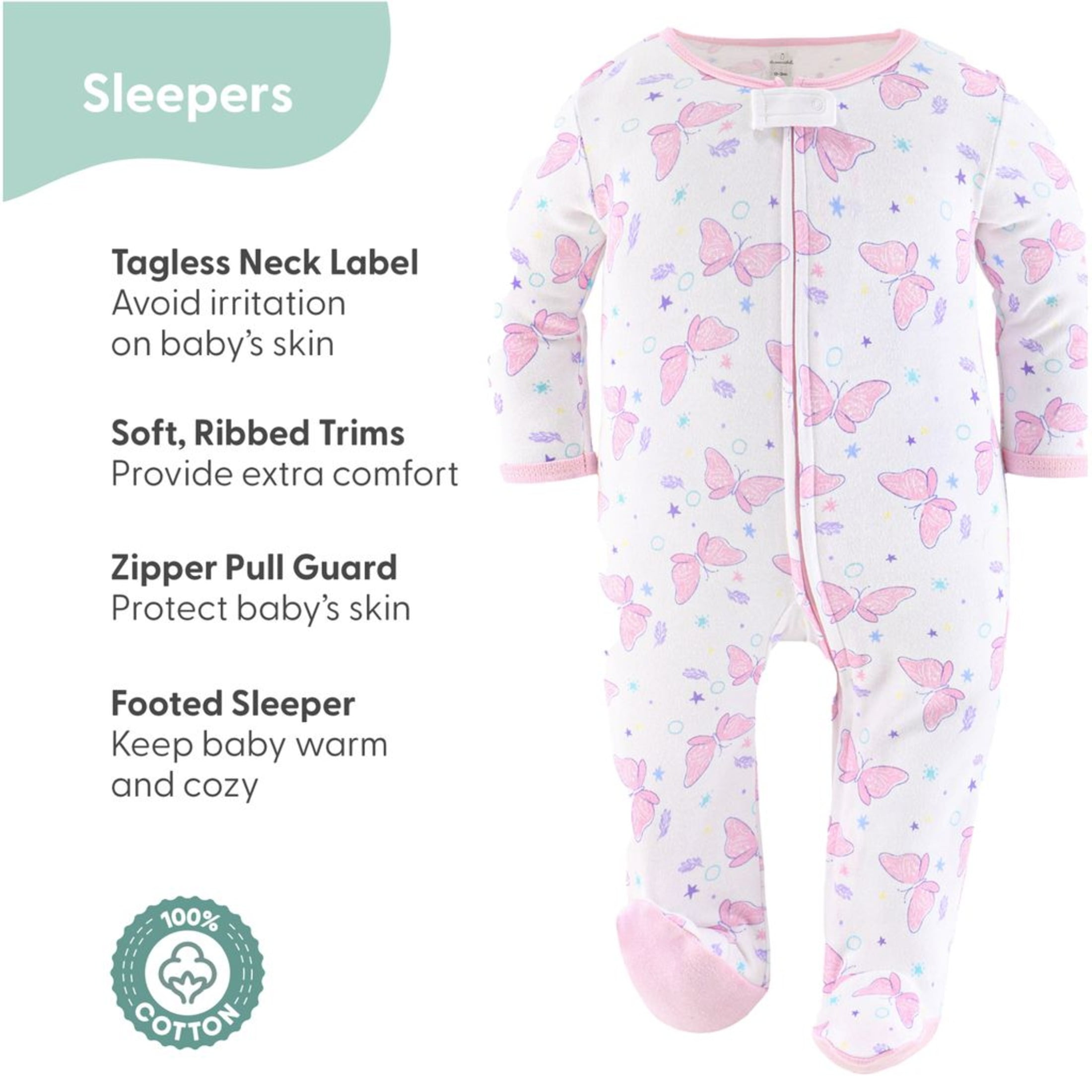 The Peanutshell Newborn Layette Gift Set for Girls, Purple Pink Butterfly, 30 Essential Pieces, 0-3 Months