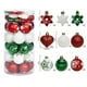 thumbnail image 3 of s Paquete de 41 adornos de bolas de Navidad, juego de bolas de Navidad pintadas con estrellas, árbol de Navidad, boda, decoración de fiesta, 3 of 5