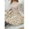 thumbnail image 6 of Women's Beige Patchwork Belted A-Line Dress with Long Sleeves | [ZhiHiMeRi] | (US 12-14)L, 6 of 7
