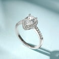 thumbnail image 3 of Bow Jewelry 14K White Gold Plated Teardrop Halo Ring - Excellent 1.87 Ct Pear Cut Moissanite Wedding Ring - Engagement Handmade Jewelry - Anniversary Ring - Custom Ring, 3 of 10