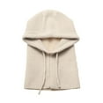 thumbnail image 4 of Fgnfyis Winter Thermal Knitted Hat with Face Scarf for Outdoor Sports Cold Weather Windproof Ear Cap Unisex Hats for Women Beige, 4 of 5