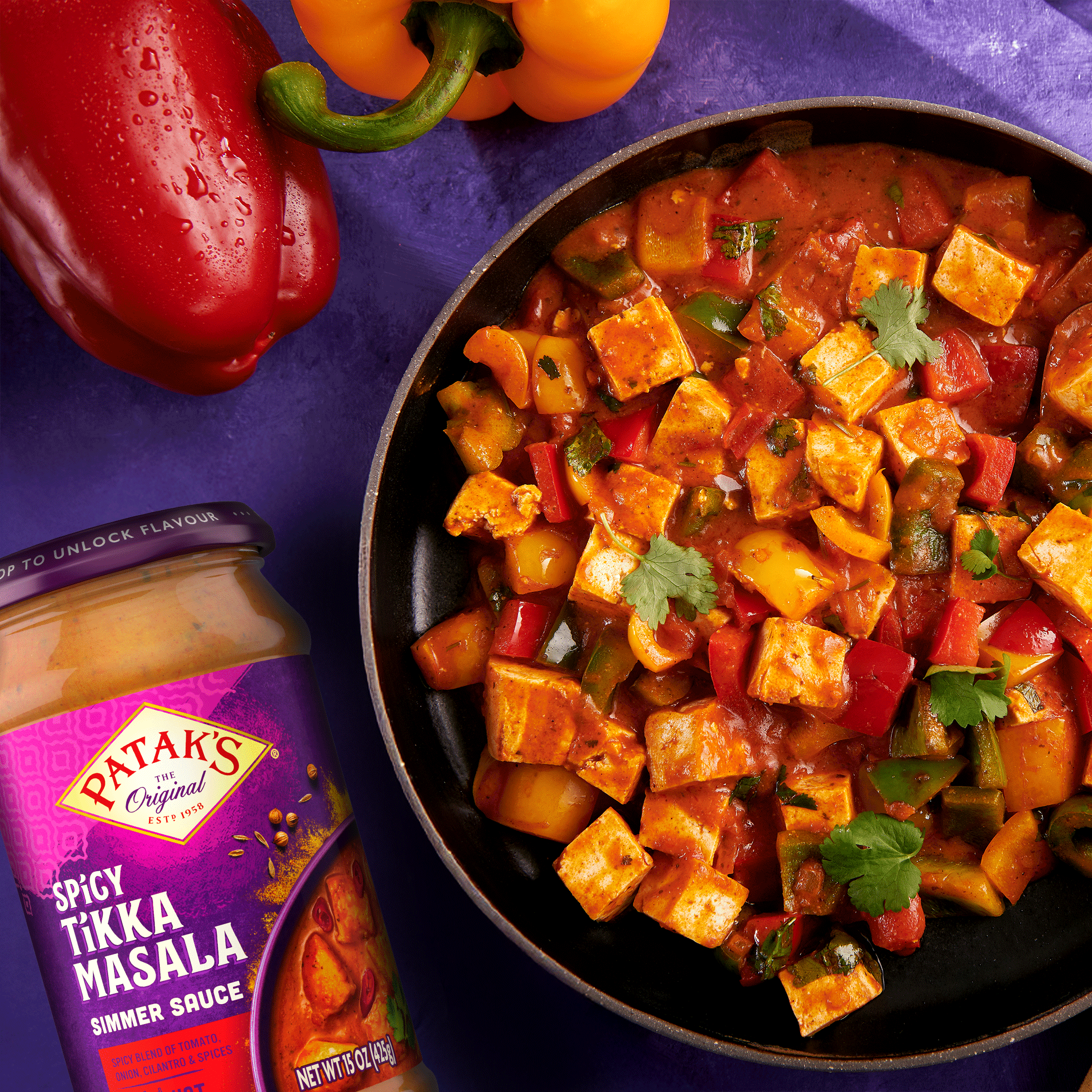 (3 pack) Patak's Spicy Tikka Masala Simmer Sauce, 15 Ounce Bottle