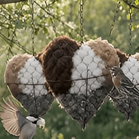 XIBUFE Handmade Heart-Shaped Bird Nesting House Refillable Fiber Bird Haven with Natural Nesting Materials Hanging Garden Yard Decor for Hummingbirds And Small Birds Winter Shelter Dark Gray 1-Pack XIBUFE Handmade Heart-Shaped Bird Nesting House Refillable Fiber Bird Haven with Natural Nesting Materials Hanging Garden Yard Decor for Hummingbirds And Small Birds Winter Shelter Dark Gray 1-Pack