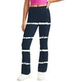 thumbnail image 6 of Odeerbi 2-13 Years Kids Girls Wide Leg Yoga Pants Striped Workout Dance Athletic Sports Pants Cute Elasticity High Waist Straight Leg Pants, 6 of 9