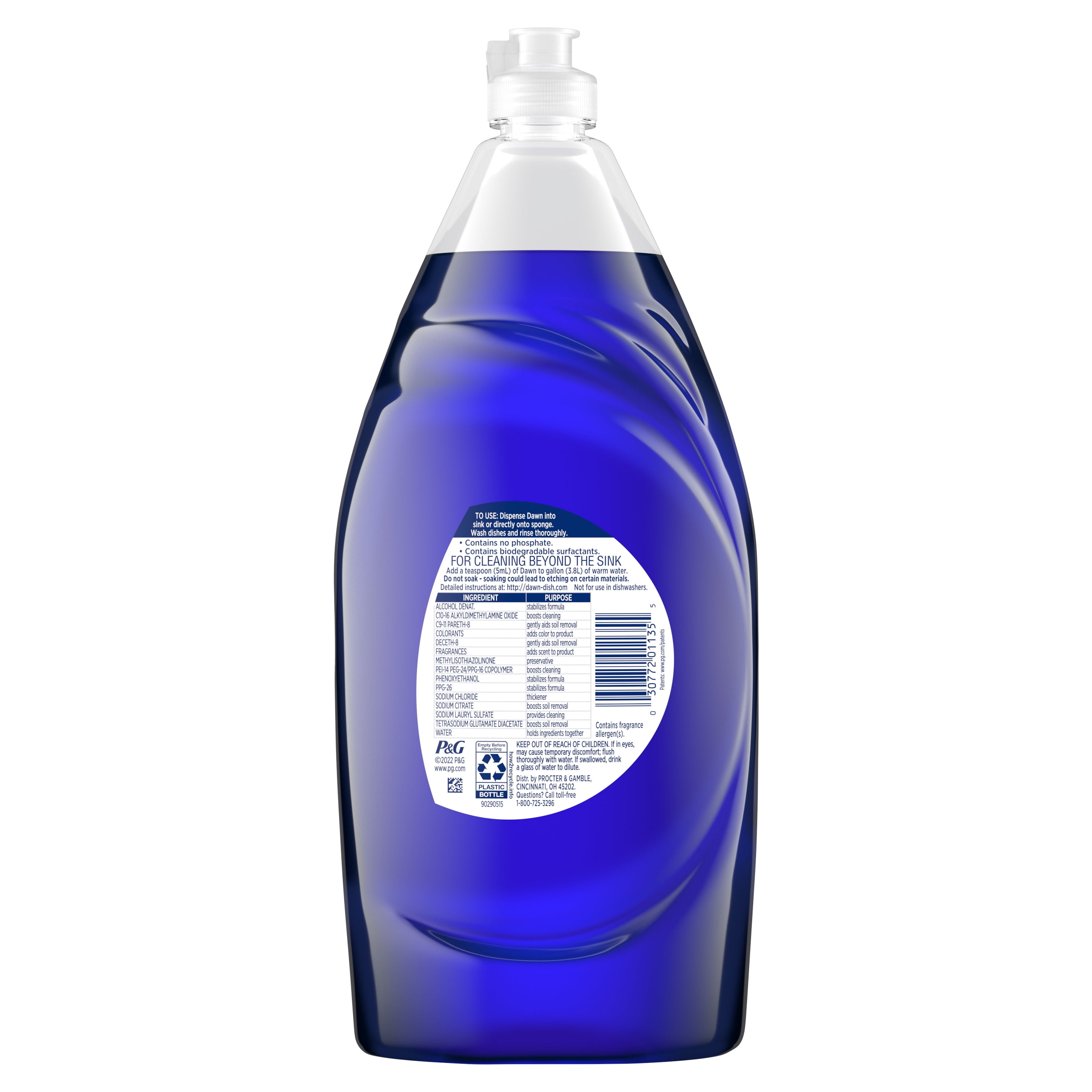 Dawn Platinum Dish Soap Liquid, Dishwashing Liquid, Grease Removal, Fresh Rain, 32.7oz