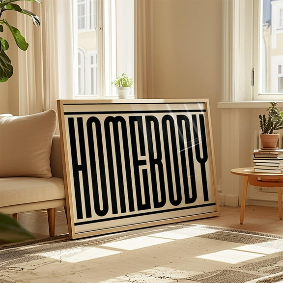The Homebody Club Print Poster Modern Horizontal Typography Entryway Living Room Wall Art, Mid Century Home Decor, Maximalist Print, Bold Wall Art, Size 8x12 UNFFRAMED F03.1.8l389