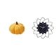 thumbnail image 1 of Ideas de decoración para dormitorio y cafetería: Cojín de sofá de peluche con forma de calabaza de Halloween y reloj acrílico con forma de flor., 1 of 8