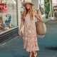 thumbnail image 2 of TEELYNN vestidos de verano con tirantes de rayón rosa con estampado floral vestido de playa gitano sexy sin mangas vestidos de mujer boho vestidos 2019 vestido de verano, 2 of 5