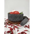 thumbnail image 4 of Molcajete de piedra volcánica Wood Planks MX con base alta de parota, 4 of 4