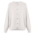 thumbnail image 4 of Holzkary Button Down Cardigans Sweater for Women Loose Crewneck Long Sleeve Knitted Casual Oversize Cropped Pullover Fall Trendy Winter Fashin 2026 Business Casual Sweaters for Women White 3Xl, 4 of 4