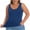Blue, variant on Women Plus Size Tank Tops with Built-in Padded Bra Adjustable Strap V-Neck Camisole Cotton Cami Shirts Pink,XXXL