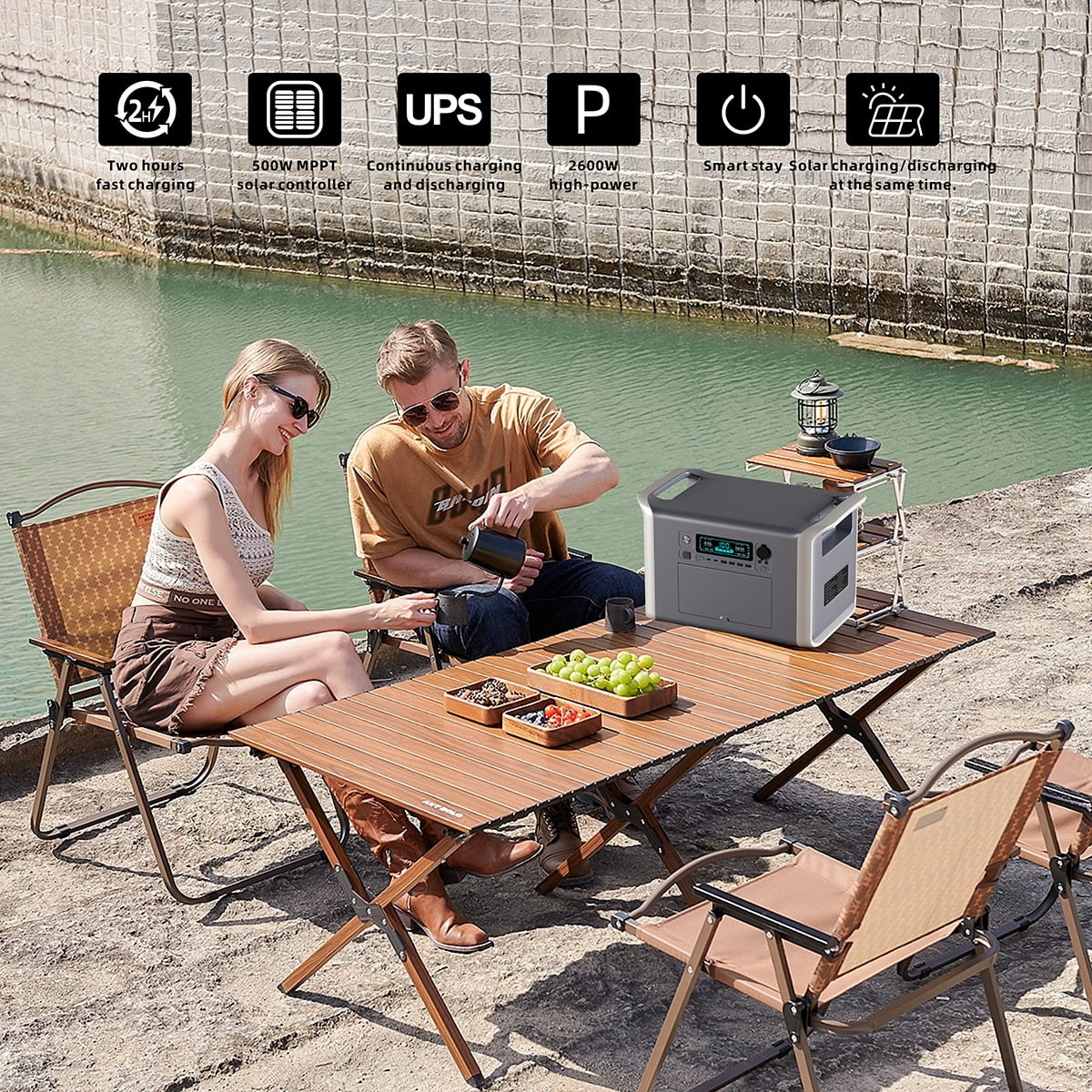 2400W 2kWh portable emergency power supply,110V,Safety battery,mobile office live streaming Cooking Barbecue Fishing Self-driving Traveling Camping Party Wedding Concert